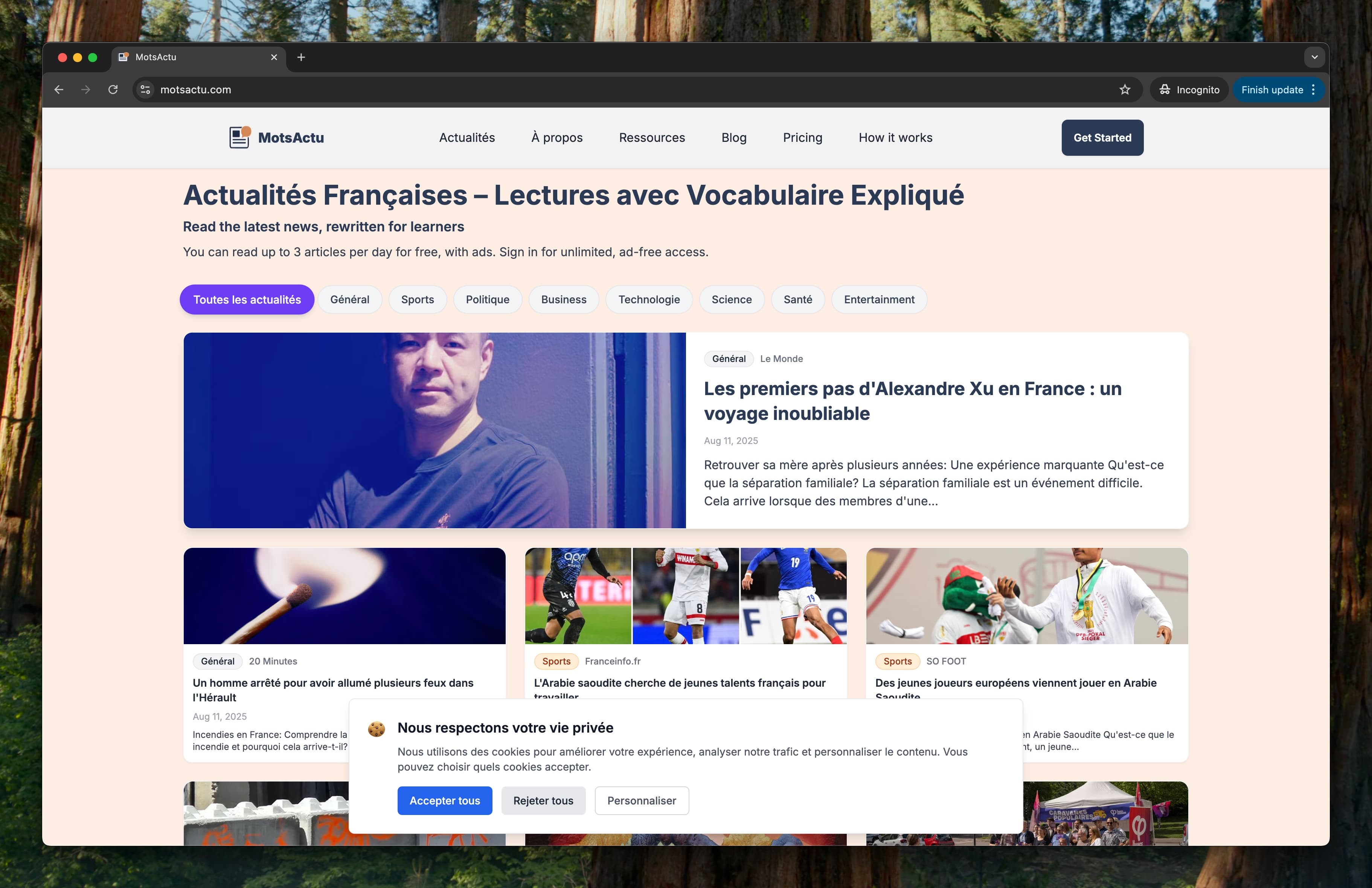 MotsActu product screenshot