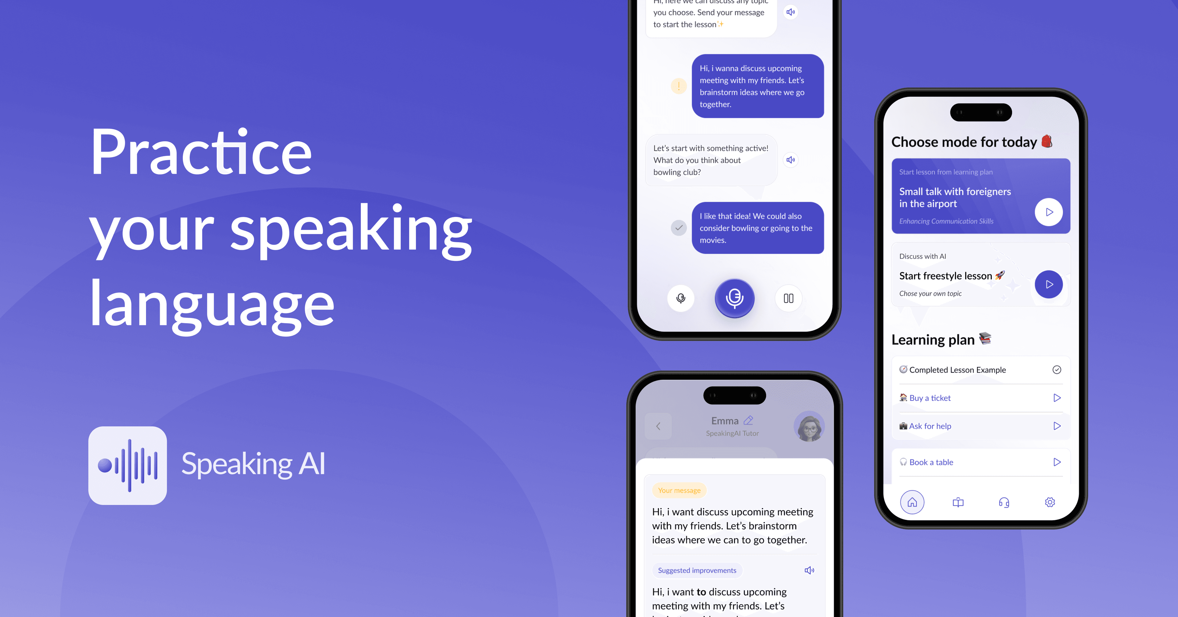 SpeakingAI product screenshot