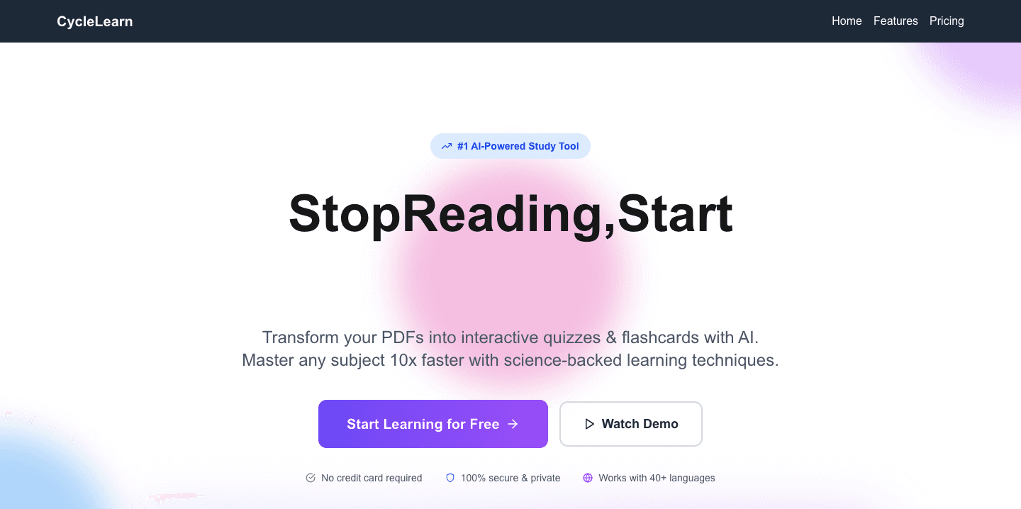 CycleLearn product screenshot