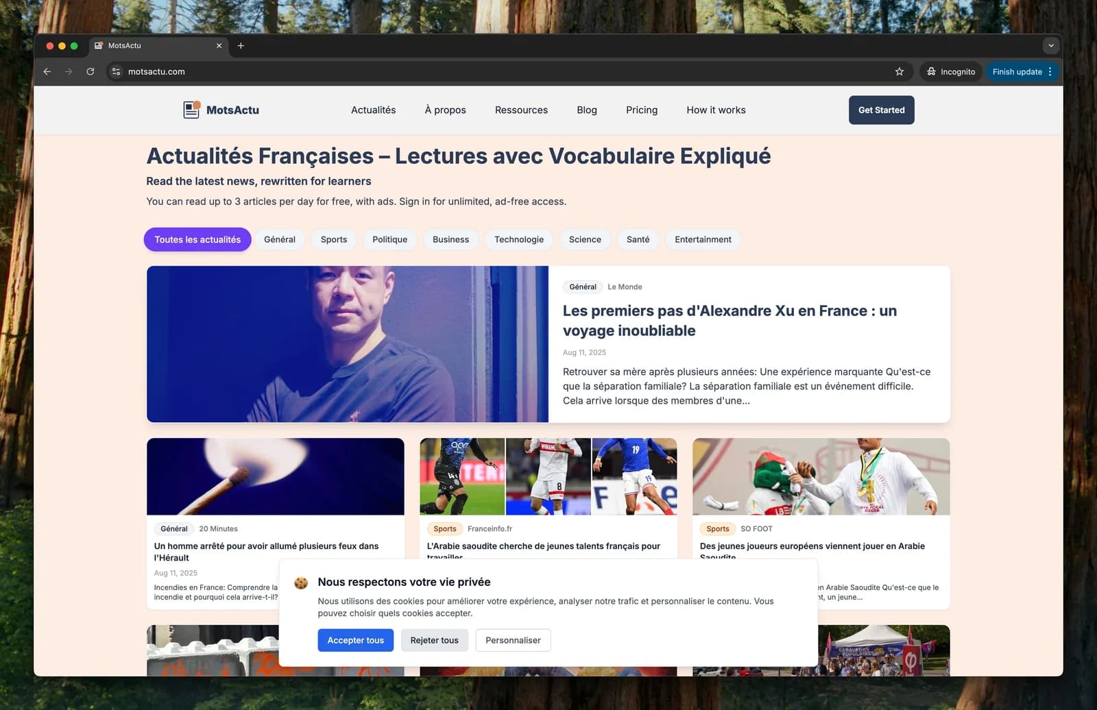 MotsActu product screenshot